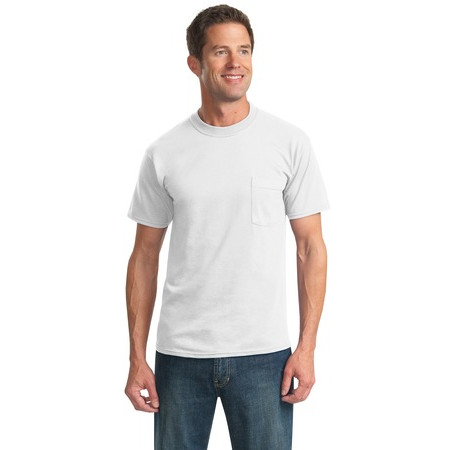 JERZEES - Heavyweight Blend 50/50 Cotton/Poly Pocket T-Shirt. 29MP