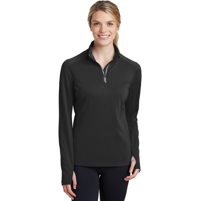 Sport-Tek ® Ladies Sport-Wick ® Textured 1/4-Zip Pullover. LST860